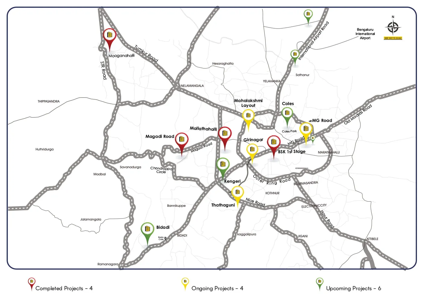 Location map of BHADRA Landmark Mahalakshmi Layout
